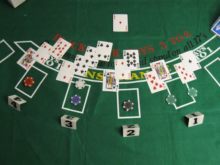 Blackjack aan een echte tafel